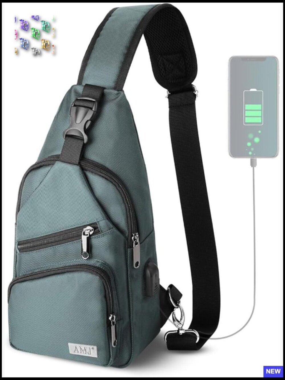 Crossbody Sling Bag Casual Shoulder Backpack Travel Daypack Hiking